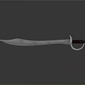 Sharp Metal Sword With Brown Handle And Reflective Blade On Smooth Surface