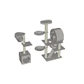 Gray Cat Tree With Scratching Posts Platforms And Hollow Design For Cats 3d model