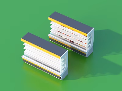 Multi Layered Stackable Storage Organizers With Yellow White Grey Layers For Home 3d model