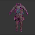 Tactical Clothing with Vest Cargo Pants and Gray Khaki Boots on Mannequin