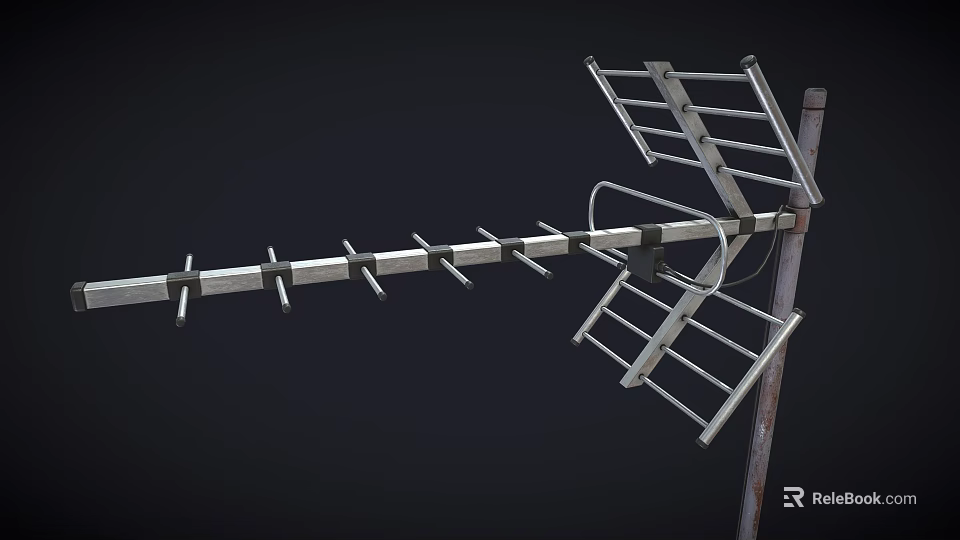 Industrial Equipment With Metal Structure Multiple Horizontal Bars For Signal Reception And Pole Mounting 3d model 