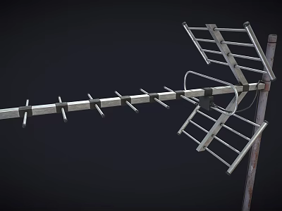 Industrial Equipment With Metal Structure Multiple Horizontal Bars For Signal Reception And Pole Mounting 3d model