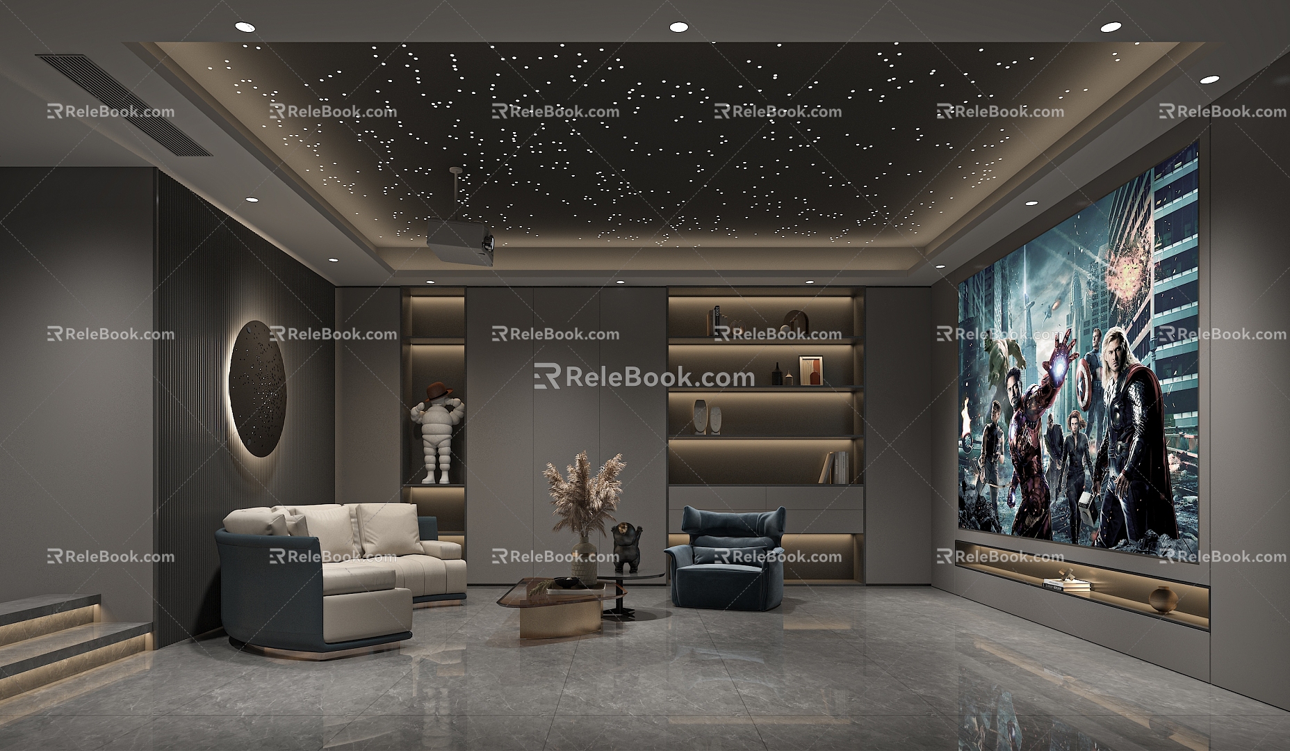 Modern Home Video Room Starsky Top 3d model