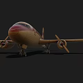 Vintage Passenger Plane with Cream Colored Fuselage Red Accents and Propeller Engine