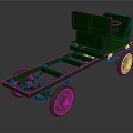 Modern cart trolley flatbed 3d model