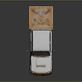 Weathered Off Road Pickup Truck With White Roof And Rusty Cargo Bed