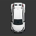 White Modified Race Car With Sporty Exterior Rear Spoiler And Decals