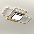 Modern Geometric Ceiling Lights With Gold Frame Square And Circular Designs 3d model