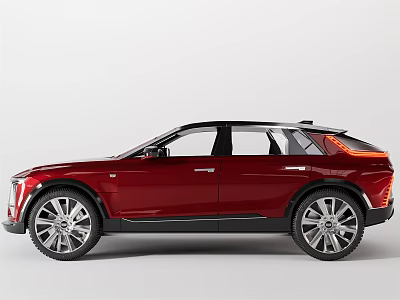 Red SUV Car With Modern Design Sleek Body Black Roof And Stylish Rims 3d model
