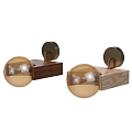 Modern Wooden Base Wall Lamps With Glass Globe And Warm Light Design