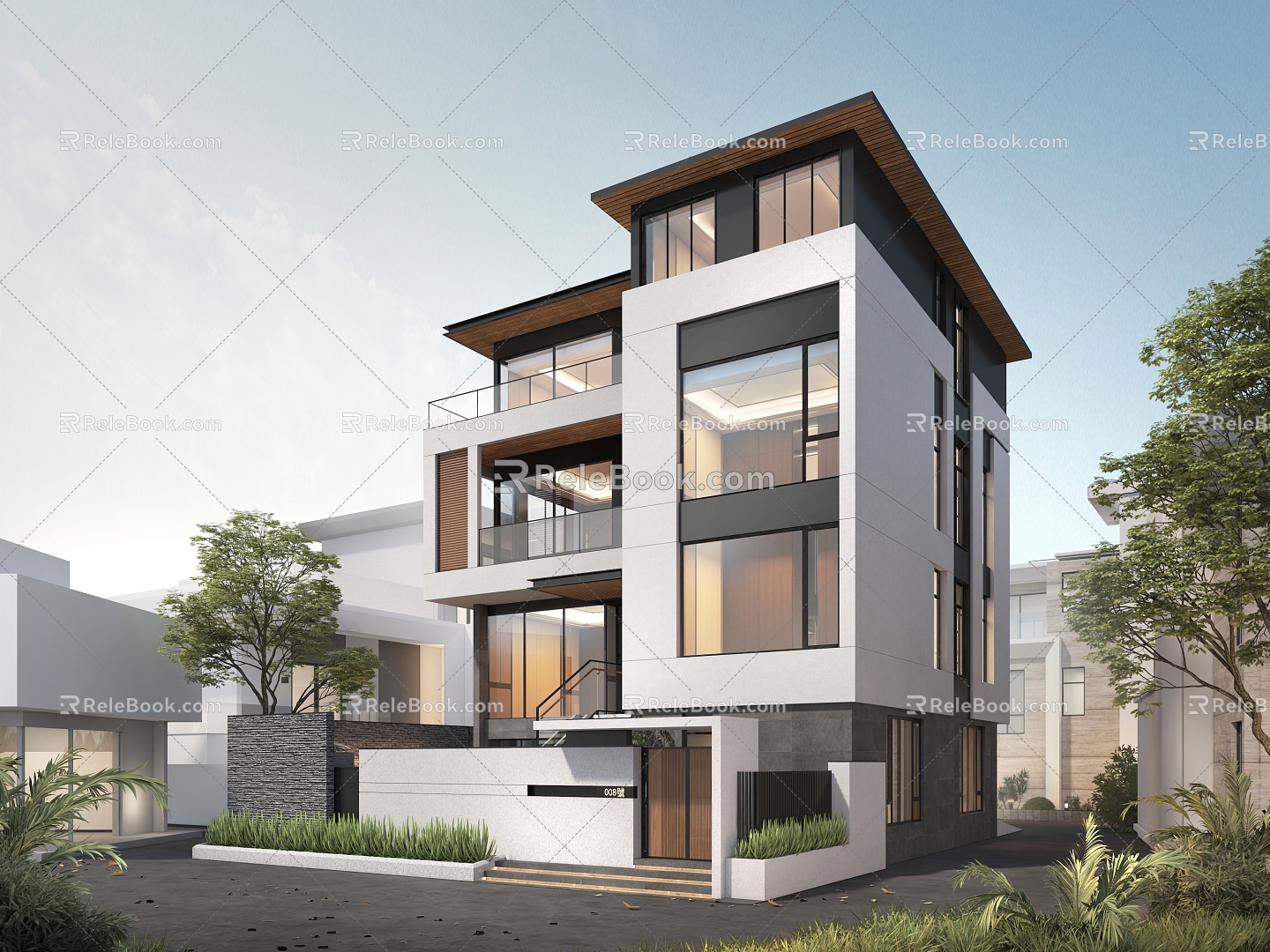 Modern Villa Appearance Self-built Building Appearance 3d model