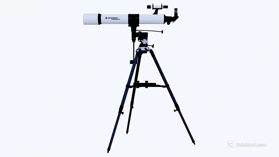 Astronomical Refractor Telescope With Sturdy Tripod Stand And Optic Lens 3d model 