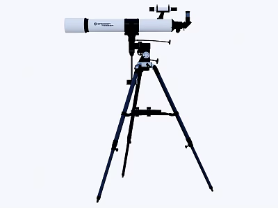 Astronomical Refractor Telescope With Sturdy Tripod Stand And Optic Lens 3d model