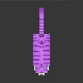 Purple Pixel Tiger 3D Model Featuring Block Structure And Reflective Surface 3d model