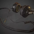 Black Over Ear Headphones With Coiled Cable For High Quality Audio Experience