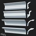 White Decorative Moldings With Various Profiles For Interior Architectural Design