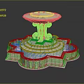 White Classical Carved Stone Fountain With Multi Tiered Base And Round Top