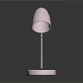 Pastel Pink Table Lamp With Curved Metal Stand And White Base For Home Office