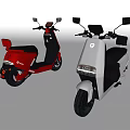 Red And Silver Electric Scooters With Modern Design Black Seats Headlights And Rearview Mirrors