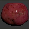 Vibrant Red Potato With Smooth Surface Isolated On Dark Background Close Up Studio Shot 3d model