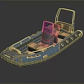 Blue Inflatable Boat For Family Leisure With Comfortable Seats And Console