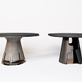 Round Table End View Desk 3d model