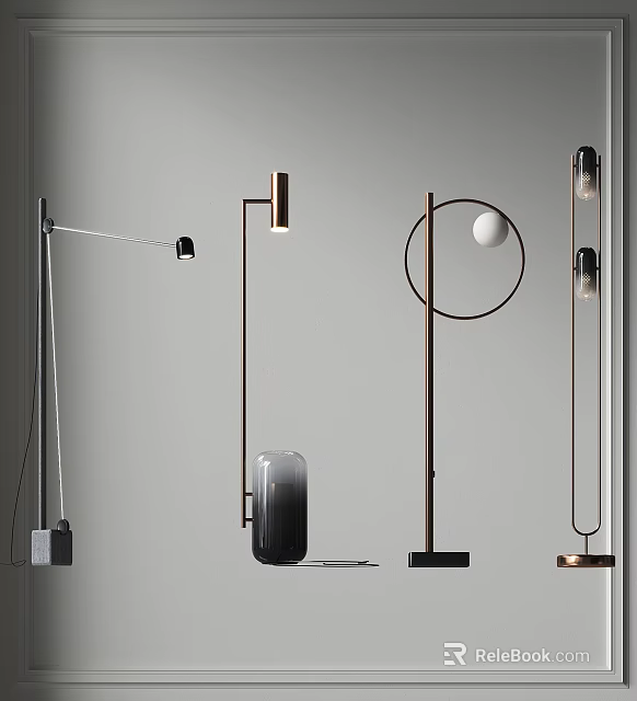 Modern Minimalist Floor Lamps With Diverse Designs 3d model 