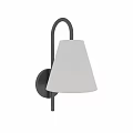 Pair of Modern Wall Lamps With Black Metal Frame And White Fabric Shades