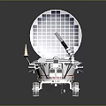 Lunar Rover With Large Solar Panel Multiple Wheels And Communication Antenna