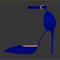 Women's Blue High Heels With Ankle Strap Pointed Toe And Stiletto Heel Design