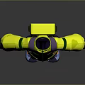 Yellow Jacket With Black And Green Accents Purple Pants And Blue Sneakers