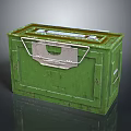 Green Military Weapon Storage Box With Metal Handle And Durable Construction 3d model