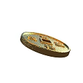 Ancient Chinese Golden Coin Featuring Circular Shape Square Hole And Carved Characters