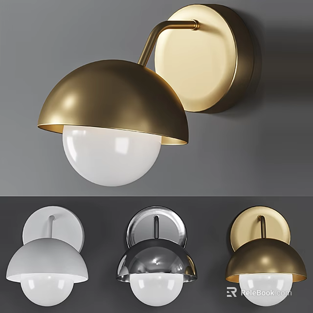 Modern Wall Lamp Design With Gold Silver And White Colors For Interior Decorative Use 3d model 