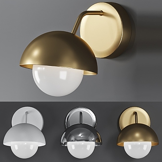 Ottone Wall Lamp Light Luxury Spherical Wall Lamp 3d model