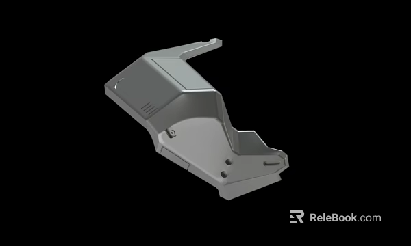 Gray Industrial Metal Mechanical Part With Structural Holes And Edges 3d model 