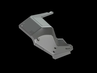 Gray Industrial Metal Mechanical Part With Structural Holes And Edges 3d model