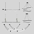Modern Pendant Light Designs With Curved Shapes Metallic Frames And LED Illumination