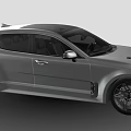 Silver Sports Car With Streamlined Body Front Grille And Multi Spoke Wheels