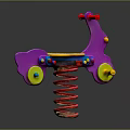 Colorful Spring Rocking Horse Commercial Equipment with Red Handles and Yellow Seats