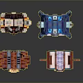 Four Colorful Mechanical Block Models With Diverse Designs And Structures