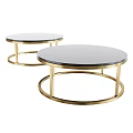 Elegant Modern Coffee Tables With Gold Metal Frame And Marble Top