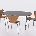Modern Dining Table and Chair Combination Casual Table and Chair 3d model