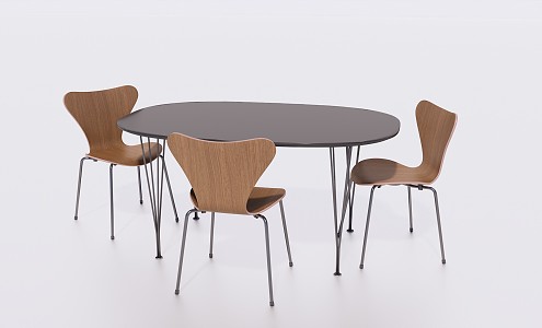 Modern Dining Table and Chair Combination Casual Table and Chair 3d model