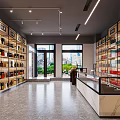 Liquor and Tobacco Store Modern Interior With Shelves Display Counters And Large Windows
