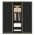 Modern Wardrobe Interior Design With Hanging Clothes Drawers And Storage Shelves