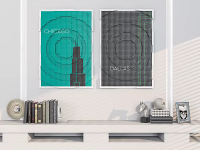 Modern Decorative Painting Home Decorative Painting Mei Chen Pendant 3d model