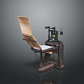 Antique Wooden Mechanical Device Featuring Metal Parts And Hand Operated Mechanism