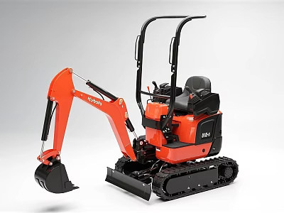 KUBOTA BX1 Compact Utility Excavator Orange Black With Tracks Functional Design 3d model