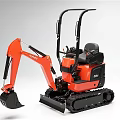 KUBOTA BX1 Compact Utility Excavator Orange Black With Tracks Functional Design